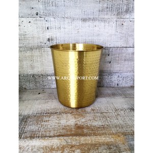 Hammered Gold Metal Used The House Dust <b>Bin</b> And Kitchen Garbage Large Unique Home Decorative Indoor <b>Waste</b> <b>Bin</b> At Good Price - Product Image 2