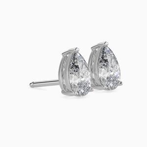 Pendientes de Diamante Cultivado en Laboratorio con Corte de Pera de 4.00 CTW, Certificados por IGI, Oro Sólido de 14K, Solitario Clásico con Cierre de Rosca para Mujer - Product Image 6