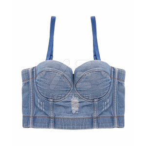 Hermosos Jeans de Algodón Tejido Transpirable para Mujer, Sujetador Sexy, Moderno, Informal - Product Image 2
