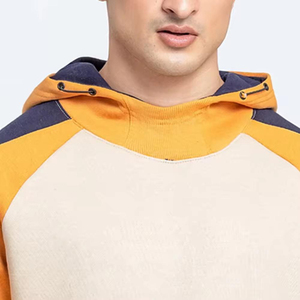 Nouveaux hommes 100% coton polaire haute qualité poids lourd coupe ample pull à capuche col Patchwork panneau conception hiver sweats à capuche hommes - Product Image 3