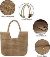 Sacs de plage en paille pour femmes, grand sac de plage, sac à main tissé, sac à bandoulière pour l'été