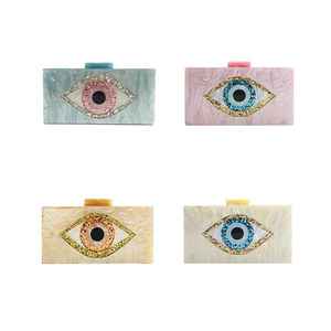 Pochette à main de qualité tendance du milieu du siècle pour femmes pochette en résine sac de soirée chaînes fermeture éclair étanche léger pour mariage - Product Image 3