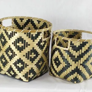 Cesta japonesa do Rattan Com Alça Roupas De Armazenamento Frutas Coisa Suja Cor Personalizada Por VITRAPRO