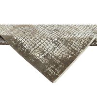 Alfombra Persa Hecha a Mano de Seda de Bambú, Antideslizante, de Pelo Alto y Grosor Medio, para Dormitorio o Sala de Estar, con Diseño Geométrico Abstracto