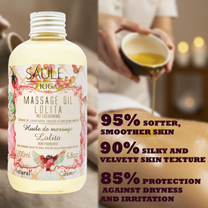 Aceite de Masaje Lolita 200ml, Aceite Corporal Nutritivo con Aceites de Almendras, Coco y Semillas de Uva para Masajes Profesionales de Spa y una Piel Suave y Sedosa - Product Image 3