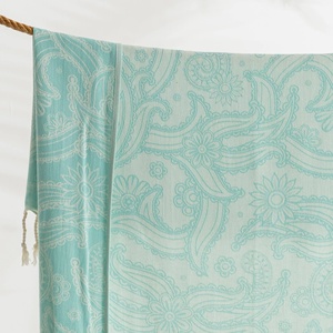 Serviette de plage turque Paisley Menthe, 33x66 pouces - Product Image 5