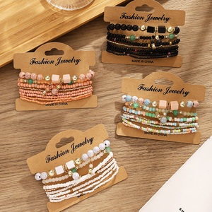 Ensemble de bracelets en perles de riz colorées et mignonnes, 8 pièces, design réglable pour femmes et filles, bijoux légers et tendance, parfaits pour les cadeaux - Product Image 5