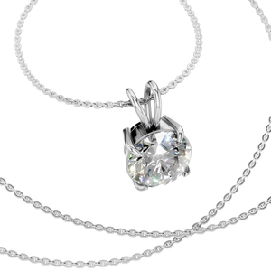 Collar con Colgante Solitario de Moissanita de 1.5 Quilates en Oro Sólido de 14K, con Cadena con Certificado IGI, Chapado en Rodio, Unisex, OEM, ODM - Product Image 1