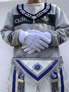 Instruments maçonniques : Tablier bleu de la Loge, Chaîne Callor, Bijou, Gants - Product Image 3