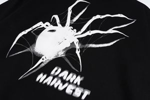 Nouveauté Vente en gros Streetwear Sweat à capuche américain lourd imprimé araignée Sweat à capuche araignée noir - Product Image 3