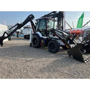 Chargeuse compacte sur pneus Hidromek de type excavatrice, couleur noire, équipement de construction - Product Image 1