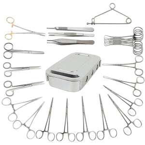 Kit d'instruments chirurgicaux vétérinaires 157 pièces ciseaux en acier inoxydable porte-aiguilles poignée de scalpel Kits de dissection de base - Product Image 2