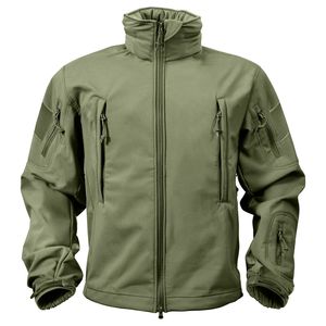 Chaqueta Táctica Softshell Color Coyote Marrón con Capucha, Múltiples Bolsillos y Parche de Velcro - Product Image 3