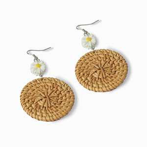 PROVEEDOR DE VIETNAM PENDIENTES DE RATÁN DISEÑO CALIENTE 100% ACCESORIOS A JUEGO FÁCILES HECHOS A MANO - Product Image 1