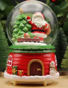 优质灯笼发光二极管下雪旋转圣诞老人音乐雪球圣诞灯笼批发价格来样定做