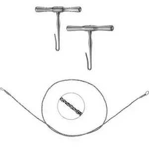 Gigli Saw Wire Set With Two Handles Rust Free Reusable Stainless Steel Orthopedic Surgical Instruments