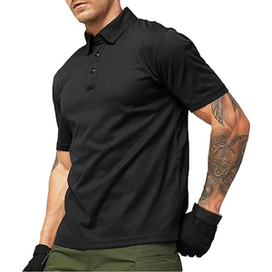 Polo d'été pour hommes 100% polyester tricot à séchage rapide logo brodé personnalisé imprimé solide anti-rides polos foncés - Product Image 1