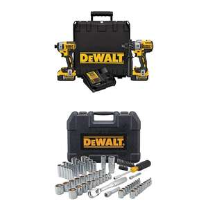 Kit combiné perceuse à percussion sans fil et visseuse à chocs avec ensemble d'outils mécaniques, outils électriques - Product Image 1