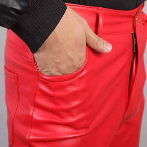 Vente en gros Nouvel arrivage de pantalons en cuir décontractés pour hommes, légers et élégants avec taille haute, quantité minimale de commande bas taille personnalisée - Product Image 2