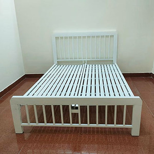 Lit simple en fer de 1,2 m, portable et durable, lit mezzanine extensible, espace de couchage confortable pour une personne, taille Queen, pour usage en entrepôt - Product Image 1