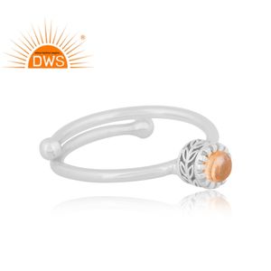 Diseño hecho a mano 925 Plata de Ley fina Citrino natural Piedra preciosa Anillo ajustable Fabricante de joyas - Product Image 3