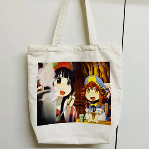 Bolsas de lona monocromáticas duraderas de algodón con impresión digital personalizada, bolsa de compras diaria ecológica para uso promocional - Product Image 1