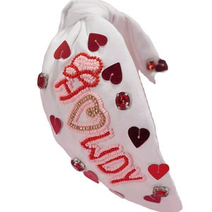 Beautiful Design embroidery Multi-colour Knotted Wide Edge Beaded <b>headband</b> <b>for</b> <b>women</b> and Girls from India - Product Image 1