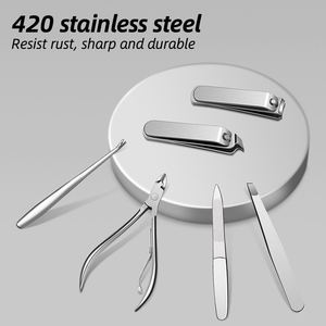 Professionnel de haute qualité 6 pièces en acier inoxydable coupe-ongles ensemble luxueux manucure pédicure coupe-ongles ciseaux Kit boîte - Product Image 5