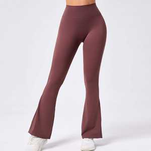 Pantalones de Fitness elásticos sin costuras ajustados de cintura alta personalizados de alta calidad Leggings de Yoga Micro acampanados Pantalones de Fitness para mujeres - Product Image 5