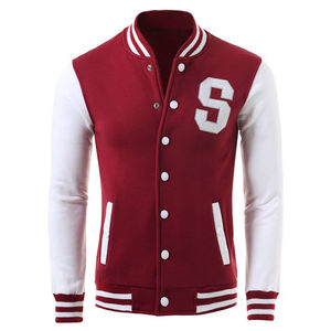 Veste de baseball en laine d'hiver pour homme sur mesure OEM, fermeture éclair, col montant, broderie de patch en chenille, lettres sur les manches, genre équipe universitaire - Product Image 2