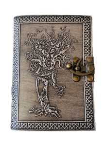 Árbol del terror en relieve rústico diario de cuero genuino libro antiguo de sombras Vintage A5 cuaderno de bocetos en blanco C-Lock diario - Product Image 2