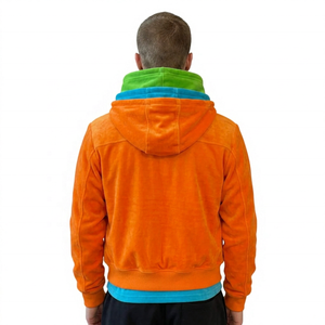 Sudadera con capucha de invierno personalizada de 3 capas con cremallera completa, estilo oversized, bloques de color, bordada, 100% algodón para hombre, al por mayor - Product Image 3