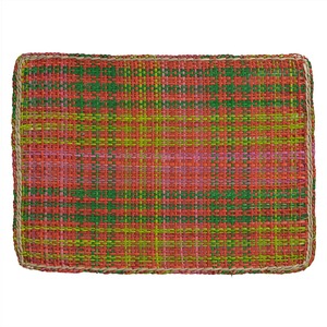 แผ่นรองจานสานจากหญ้าทะเลแบบเป็นมิตรกับสิ่งแวดล้อม ลายตารางสีเขียวแดง ขายดีที่สุด สำหรับขายส่งจำนวนมาก - Product Image 1