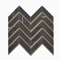 Mosaïque de marbre poli imperméable moderne pour salle de bain, villa, salon, sols et murs