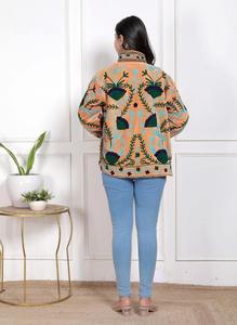 Veste en velours brodée Suzani : Manteau artisanal bohème - Product Image 6