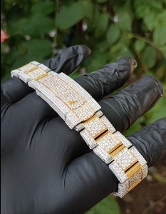 Montre Moissanite 25 Carats Unisexe Just Roman 22mm Acier Inoxydable Boîtier Antique 41mm Deux Tons Or Glacé 25 Affaires À La Mode - Product Image 2