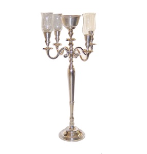 Grand candélabre en argent 5 bras candélabres en argent décoratifs pour la décoration de mariage tendance candélabre fait main 5 bras - Product Image 3