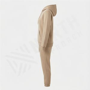 Conjunto Deportivo de 2 Piezas para Mujer, con Cremallera, 100% Algodón, Liso, Sudadera con Capucha Extra Grande y Pantalones Deportivos, Felpa Suave, Informal, para Gimnasio y Actividades - Product Image 3