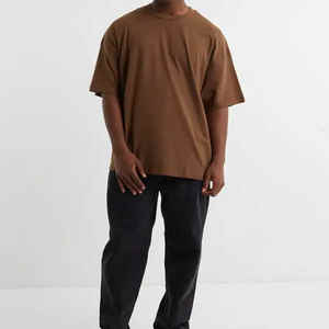 Vêtements surdimensionnés pour hommes T-shirt haut de gamme à épaules tombantes 100% coton T-shirts pour hommes - Product Image 2