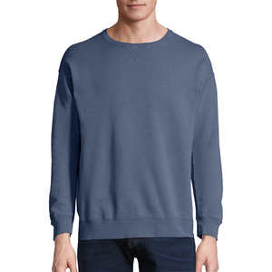 Alta calidad 100% algodón hombres sudaderas cómodo térmico transpirable personalizable Logo camiseta liso teñido al por mayor - Product Image 1