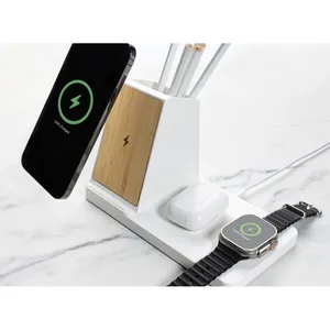 Caricatore Wireless 3-in-1 Ontario, Portapenne Sostenibile e Compagno per Gadget - Product Image 3