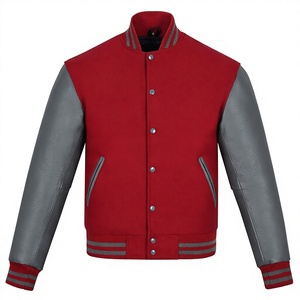 Veste de sport pour homme en cuir véritable STRONG REAPERS SPORTS de qualité supérieure, coupe-vent, col montant, boutons recouverts - Product Image 1