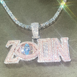 Pendentif en diamant Moissanite Pendentif Hip Hop en argent Pendentif en diamant 925 Sterling de haute qualité Personnalisé Iced Out - Product Image 3