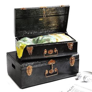 Caja de maletero de almacenamiento Rectangular negra hecha a mano de gran oferta a bajo precio de la India - Product Image 2