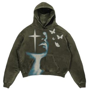 Venta al por mayor de fábrica, sudaderas con capucha de algodón 100% para hombre personalizadas, pantalones de chándal, talla XS, hombros caídos, estampado bordado, Invierno sólido - Product Image 1