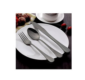 Cuchara de cubiertos de acero espejado Diseño popular Diseño exclusivo personalizado Mango largo Cuchara pulida negra mate - Product Image 5