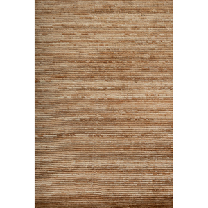 พรมสไตล์คิลิมสีเบจและสีน้ำตาลลายทางนามธรรม ขนาด 9x12 ฟุต ทำด้วยมือจากเส้นใยปอกระเจาและป่าน รุ่น HPJ-101 เหมาะสำหรับห้องนั่งเล่น - Product Image 3