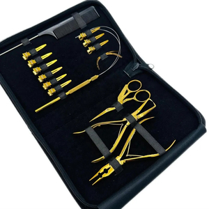 Kit d'outils d'extension de cheveux attachés à la main avec plasma doré, kit d'outils d'extension de cheveux personnalisés, ensemble de pinces d'extension de cheveux professionnelles - Product Image 2
