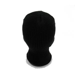 Balaclava en tricot avec logo brodé personnalisé, masque de ski avec 3 trous en acrylique, respirant, imperméable, couvre-visage d'hiver, unisexe, noir - Product Image 4
