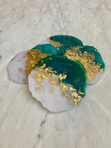 Sous-verres en résine faits à la main uniques tampons carrés de couleur personnalisables pour ensemble de table de tapis de cuisine meilleur prix - Product Image 4